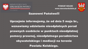 Zdjęcie: WZNAWIAMY PORADY W PUNKTACH NIEODPŁATNEJ POMOCY PRAWNEJ