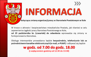 Zdjęcie: Zmiana organizacji pracy urzędu