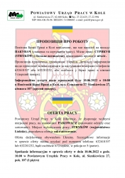 Zdjęcie: OFERTA PRACY / ПРОПОЗИЦІЯ ПРО РОБОТУ