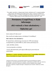 Zdjęcie: ZŁÓŻ WNIOSEK O BON SZKOLENIOWY W PUP W KOLE !!!