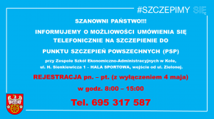 Zdjęcie: RUSZYLIŚMY Z REJSTRACJĄ NA SCZEPIENIA PRZECIW COVID-19!!!