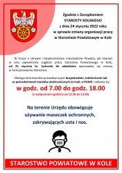 Zdjęcie: Uwaga! Zmiana organizacji pracy w Starostwie