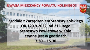 Zdjęcie: Uwaga! Zmiana organizacji pracy w Starostwie
