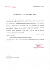 Zdjęcie: INFORMACJA  O  WYNIKU  PRZETARGU