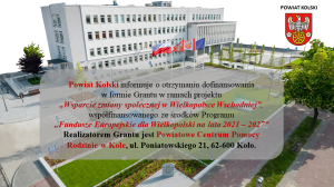 Zdjęcie: Powiatowe Centrum Pomocy Rodzinie w Kole realizatorem Grantu 