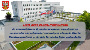 Zdjęcie: II PRZETARG USTNYM OGRANICZONY  NA SPRZEDAŻ NIERUCHOMOŚCI STANOWIĄCEJ WŁASNOŚĆ SKARBU PAŃSTWA