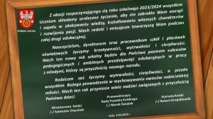 Zdjęcie: Z najlepszymi życzeniami na nowy rok szkolny 2023/2024!!!
