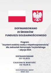 Zdjęcie: „Asystent osobisty osoby z  niepełnosprawnością”  dla Jednostek Samorządu Terytorialnego–edycja 2024