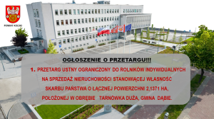 Zdjęcie: OGŁOSZENIE O PRZETARGU USTNYM OGRANICZONYM