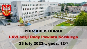 Zdjęcie: Porządek obrad LXVI sesji Rady Powiatu Kolskiego