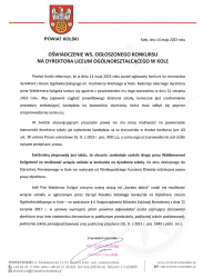 Zdjęcie: OŚWIADCZENIE WS. OGŁOSZONEGO KONKURSU NA DYREKTORA LICEUM OGÓLNOKSZTAŁCĄCEGO W KOLE 