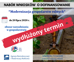 Zdjęcie: Wsparcie do 100 tys. zł na inwestycje w nawadnianie w gospodarstwie do 20 lipca 2020 roku