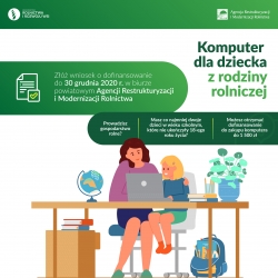 Zdjęcie: Dofinansowanie zakupu komputera dla dziecka z rodziny rolniczej